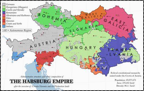 A historical map depicting the Habsburg territories during the 16th century.