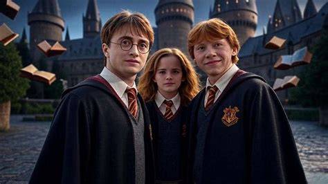 Harry, Hermione, and Ron engaged in a serious discussion