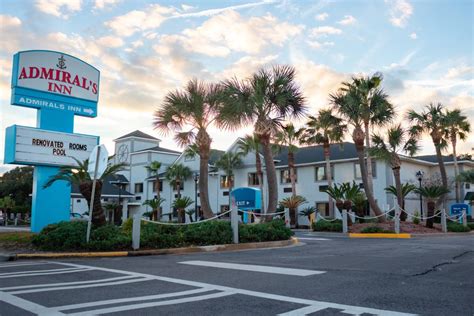 A view of Admiral's Inn's location with downtown buildings in the background.