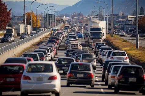Drivers looking stressed in a traffic jam.