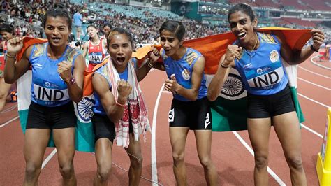 A diverse group of Indian athletes competing in various sports at the 2018 Asian Games.