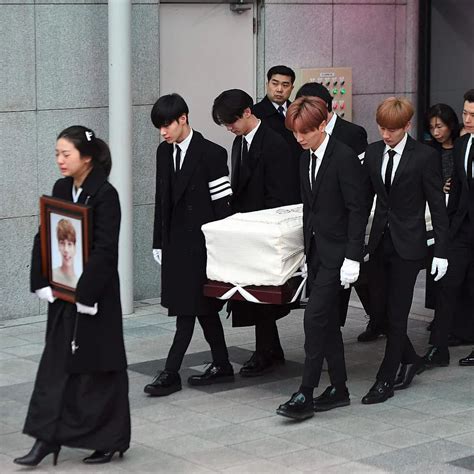 A close-up of a hanbok worn by a family member at a funeral.
