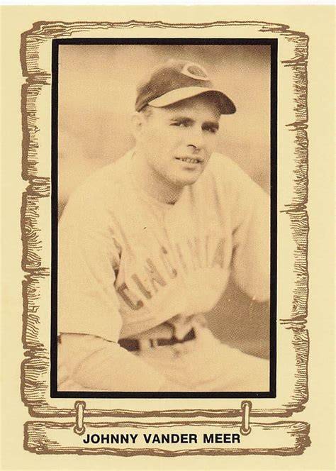 A display case featuring memorabilia of Johnny Vander Meer's baseball career.