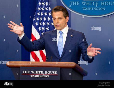 A photo of Anthony Scaramucci addressing the press in the briefing room