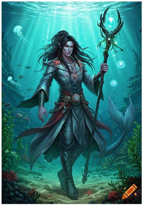 Merfolk representing the quest for identity in an underwater scene.