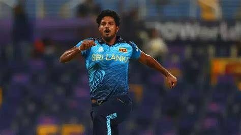 Binura Fernando in action during a match for the Sri Lanka A team