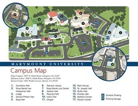 Aerial view of Marymount University located in Arlington, Virginia.