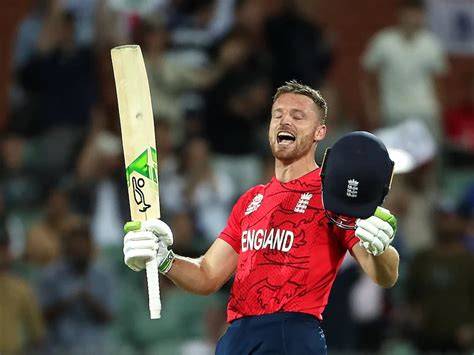 Jos Buttler taking a big shot in a one-day international
