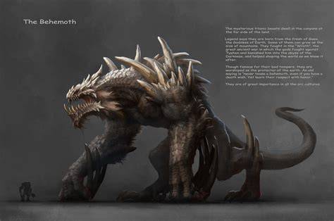 Different Behemoth monsters displayed in various popular video games.