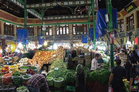 Tourists looking at various goods in the Tajrish Bazaar
