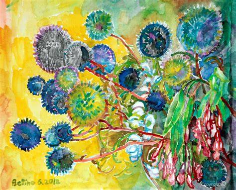 A close-up view of a mixed media piece by Bettina Heinen-Ayech showcasing cultural themes.