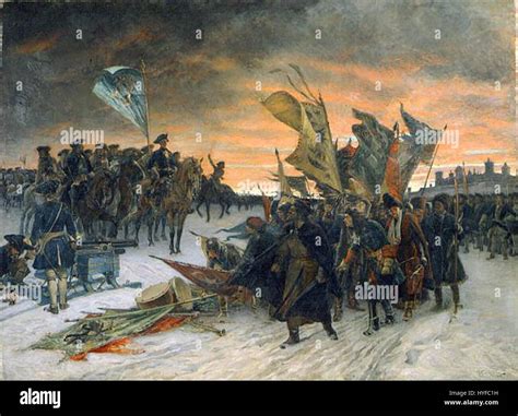 Swedish soldiers in formation during the Battle of Narva