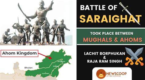 The Ahom forces engage in the historic Battle of Saraighat on the river.